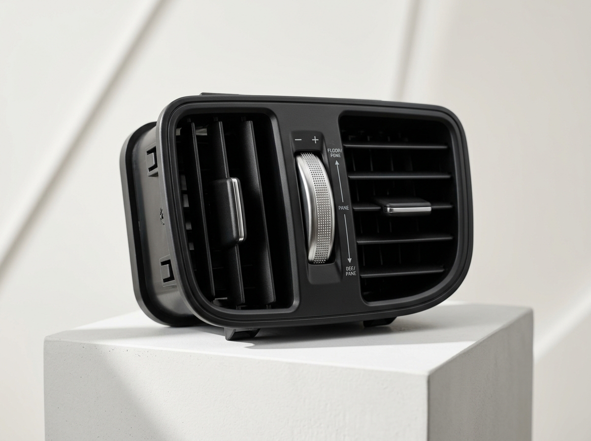 Precision multi-gate automotive air vent assembly with weld-line-free louver blades